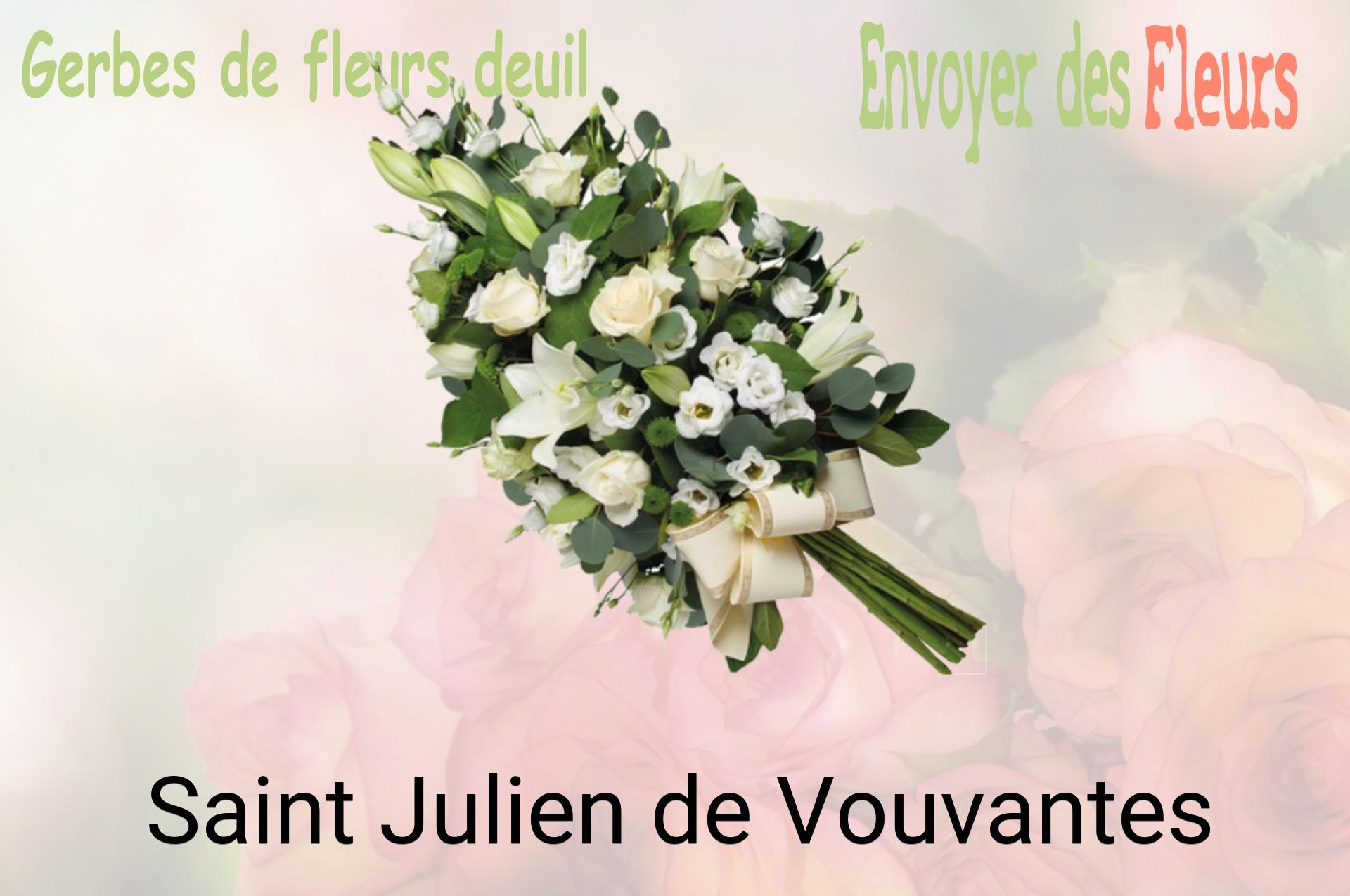 Gerbe de fleurs de deuil livrée à Saint-Julien-de-Vouvantes